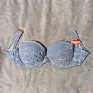 VS Blue Lace Bandeau Bikini Top (32A)
